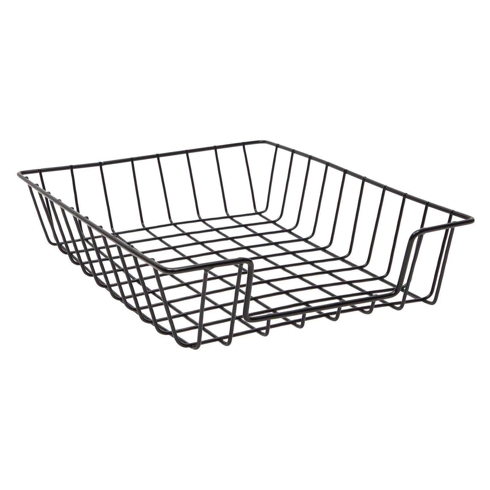 Wire Desk Tray Organizers per carta formato lettera, cesti neri per aula (confezione da 3)