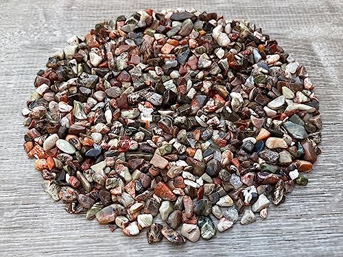 Ocean Jasper Chips – Natural Mini Ocean Jasper Stones, Crushed Undrilled Ocean Jasper, Semi-Tumbled Genuine Ocean Jasper (1/8 lb)
