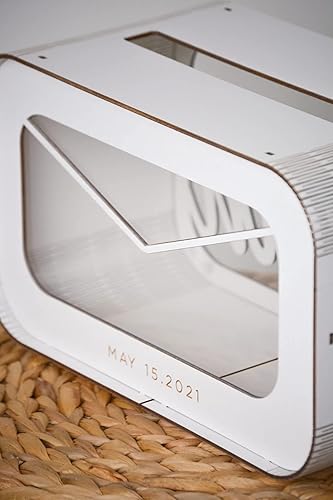 Miniatura 7 de Caja de tarjetas de boda, caja de tarjetas de boda personalizada, caja de madera rústica, caja de recuerdos para decoración de boda, nombre y fecha