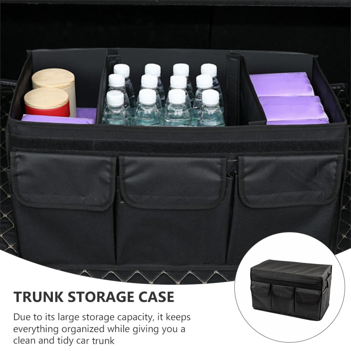 OUNONA Organizer Per Bagagliaio Auto Ripiegabile Oxford Capiente Veicoli Facile Trasportare Suv e Media