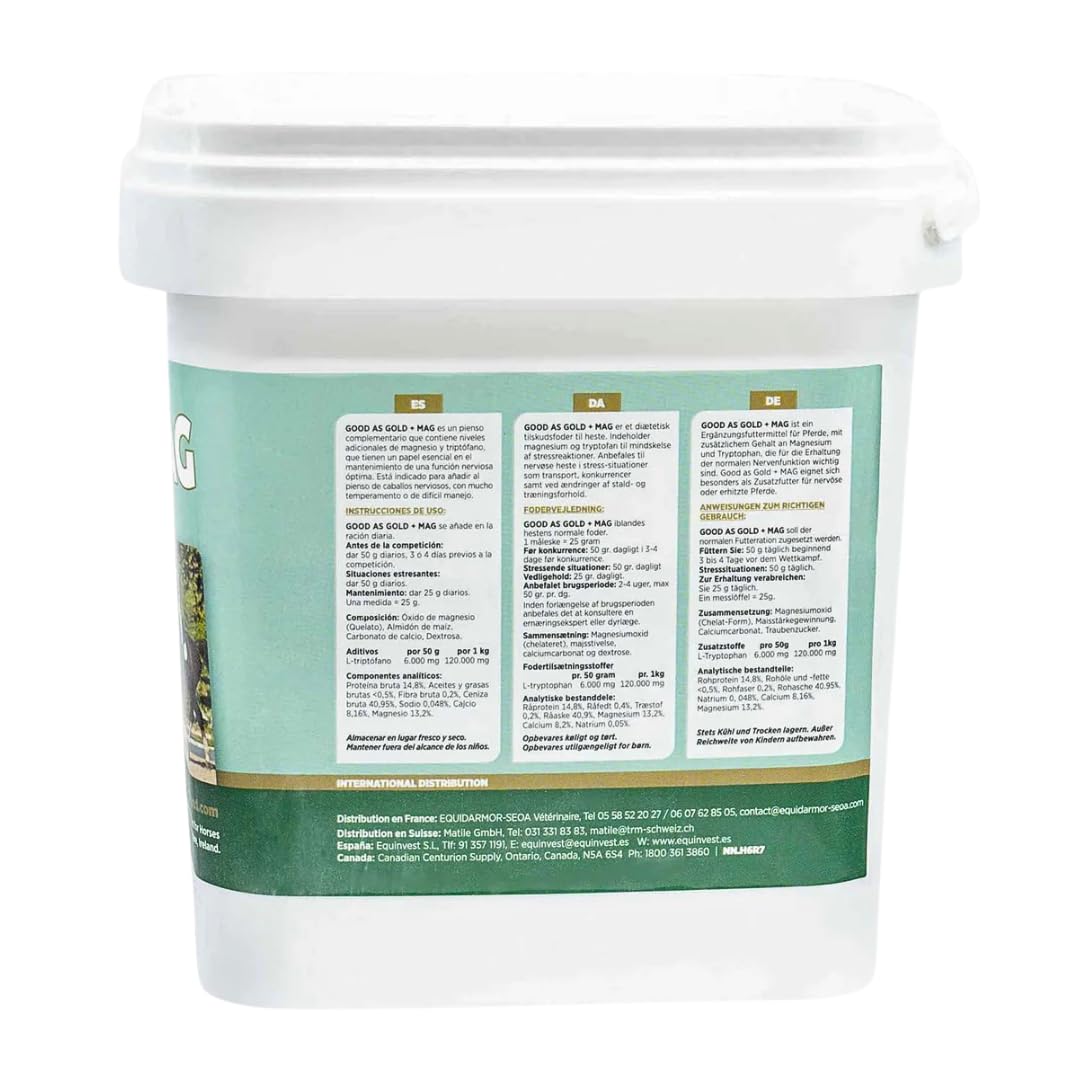 M.T.R. Good As Gold + Mag, Beruhigungsmittel mit L-Tryptophan und Magnesium (1,5 kg) für nervöse, hitzige, gestresste oder aggressive Pferde