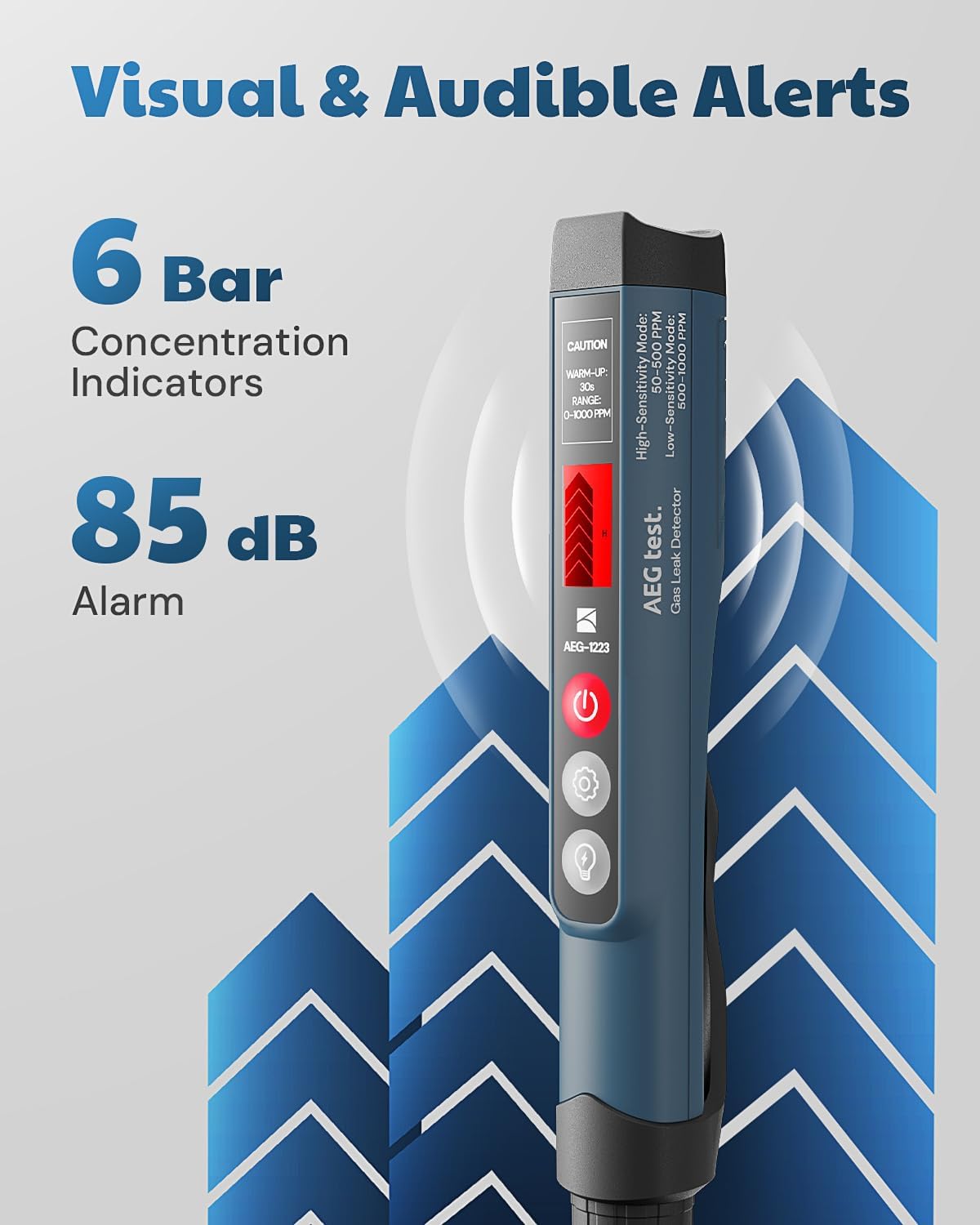 1223 Gas Leak Detector with Visual & Audible Alarm, Built-in Light, Natural Gas Detector to Locate Combustible Leak Sources Like Methane, Propane for Home and RV - Image 4