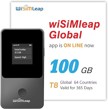 Portable WiFi Hotspot for Travel 4G Mobile Hotspot MiFi Portable WiFi Device with 100GB Global Data