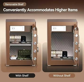 AEGIS Biometric Heavy Duty Large Safe Box, 2.7 Cubic Feet Home Safe with Touch Screen Keypad & Built-in Lock Box Hidden Compartment, Digital Safe for Office Dorm Cash Jewelry