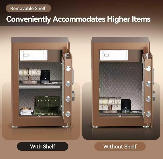 AEGIS Biometric Heavy Duty Large Safe Box, 2.7 Cubic Feet Home Safe with Touch Screen Keypad & Built-in Lock Box Hidden Compartment, Digital Safe for Office Dorm Cash Jewelry