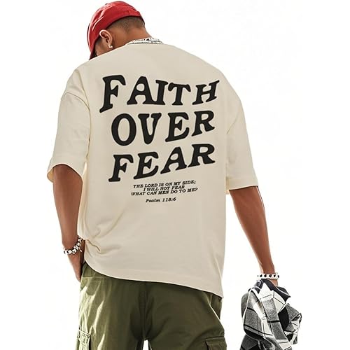 UOUA Mens Graphic Tees Vintage T-Shirts Oversized Letter Print Casual Crewneck Cotton Top Short Sleeve Rapper Streetwear