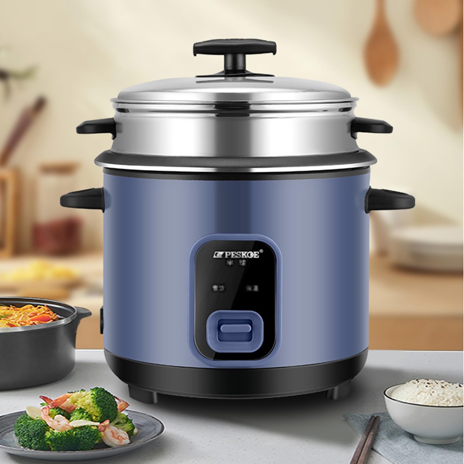 Cuiseur à riz électrique multimodal avec fonction maintien au chaud, cuiseur vapeur 1,8 L (10 tasses) pour famille, bol 