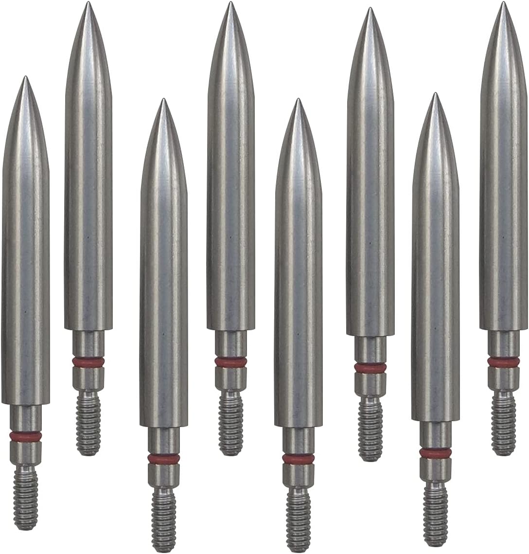 Field Points arrowheads 100/125/150/200/300 Grains Archery Field Points,Stainless Steel Screw in Archery Field Tips and Broadheads (1 Dozen 12 PCS)