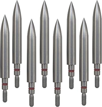 Field Points arrowheads 100/125/150/200/300 Grains Archery Field Points,Stainless Steel Screw in Archery Field Tips and Broadheads 1 Dozen 12 PCS
