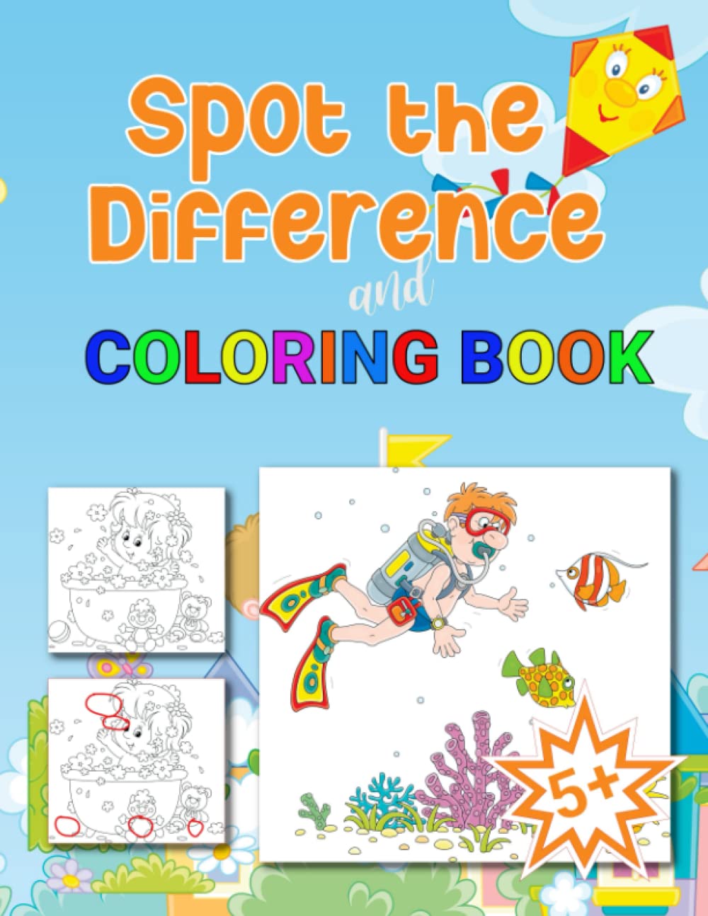Spot the Difference and Coloring Book: For Children Age 5 and Above