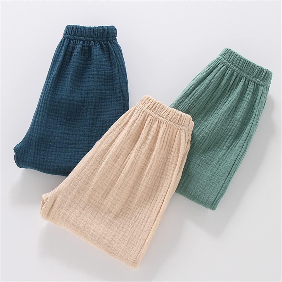 3 Pack of Little Kids Boys Girls Summer Spring Autumn Cotton Linen Printed Soft Trousers Casual Long Ankle Pants image 5