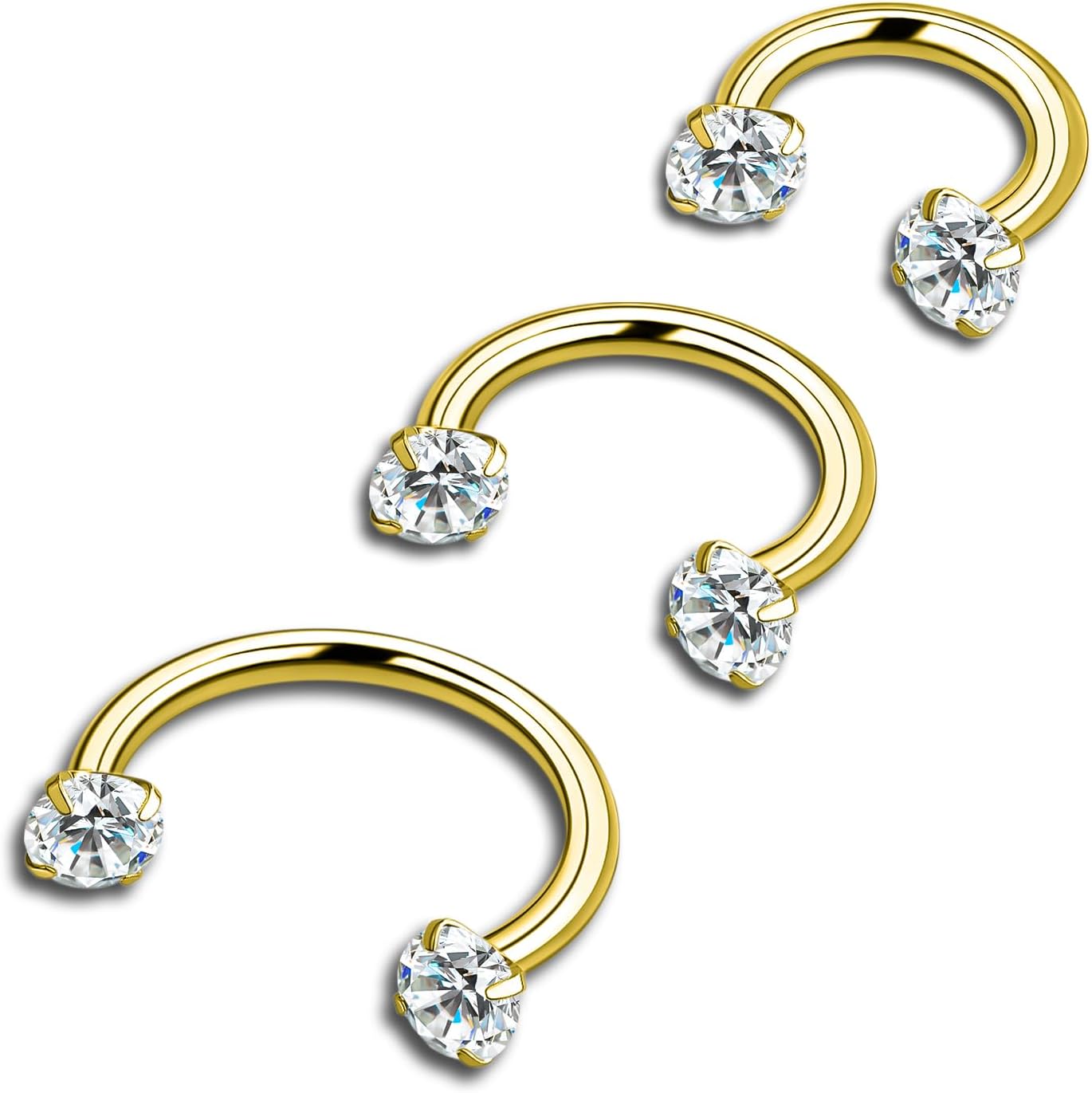 XUU 16G Horseshoe Nose Rings ASTM F136 Titanium Septum Jewelry