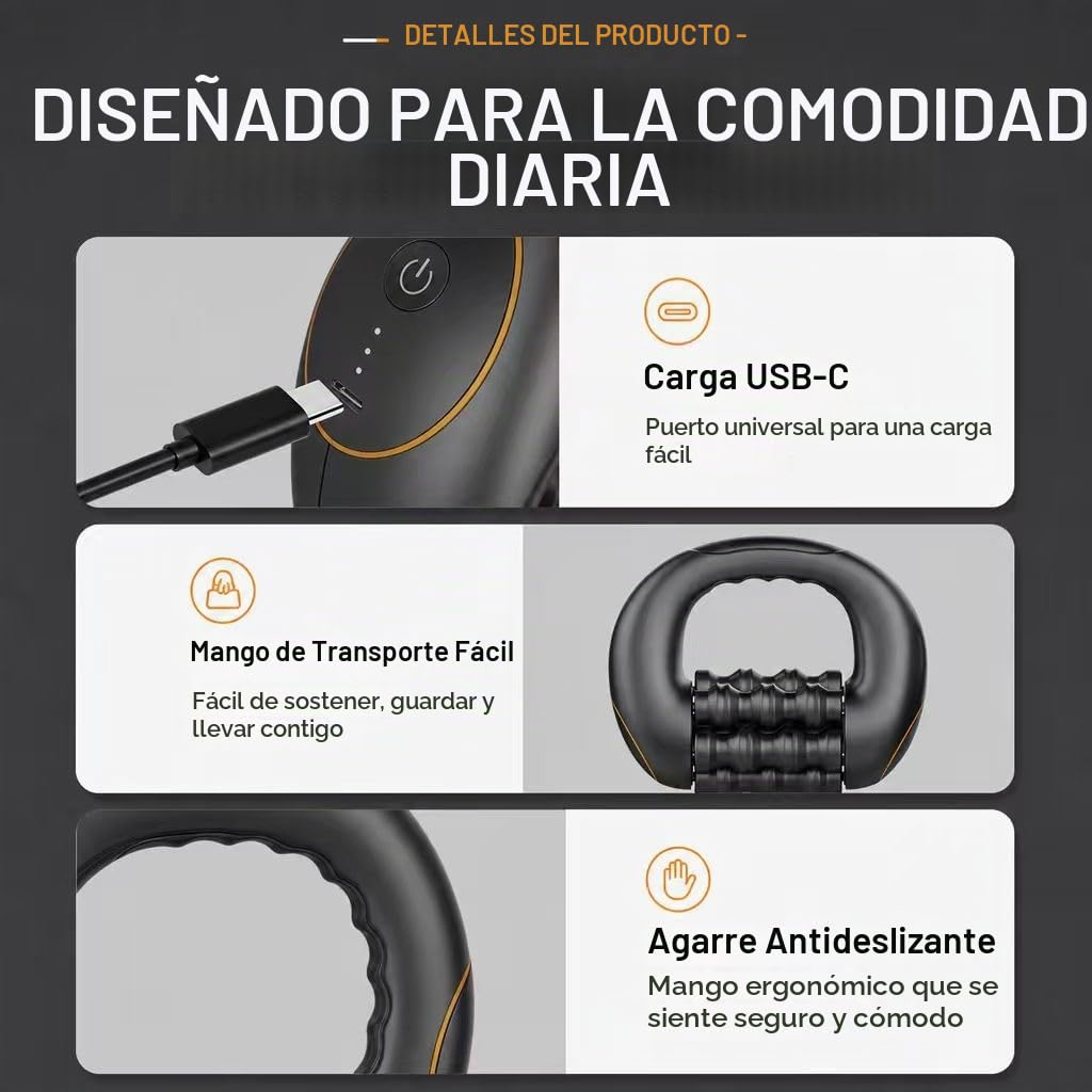 Marvixor Scult Roller, Masajeador Anticelulítico Rodillo Eléctrico – Rodillo de Masaje Eléctrico con Mango, 3 Niveles de Intensidad, Masaje Profundo Piernas y Cuerpo (Sin base)