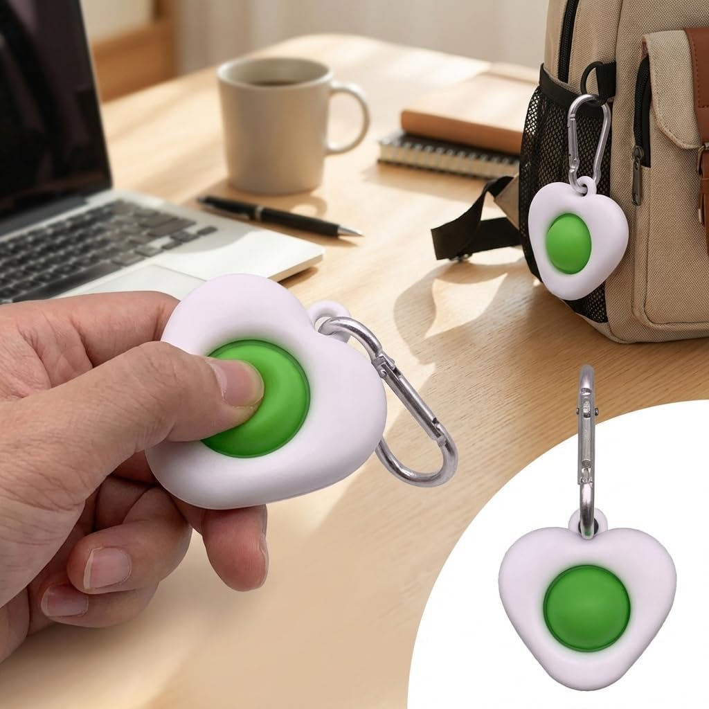 Sensory Toys Stress Relieve Keyring Soft Silicone Flipping Board Push Bubble Lightweight Portable Sensory Hand Toy Decompression Toy for Kids Adults Teens