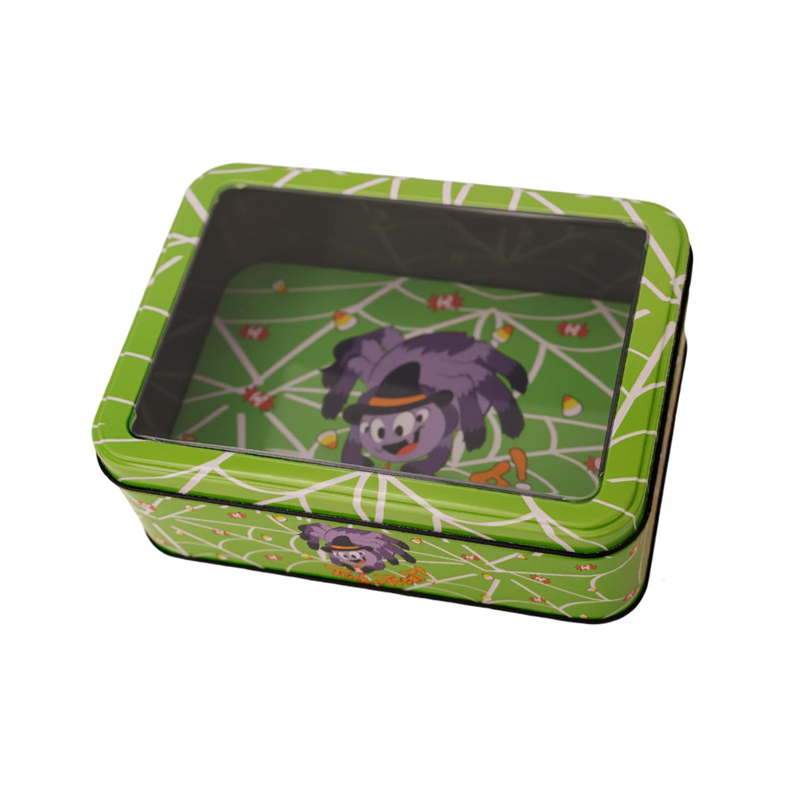 Oxxggkao Premium Iron Halloween Candy Box with See Through Lid Candy Display Container for Holiday Treats and Gift Packaging Halloween Present Container
