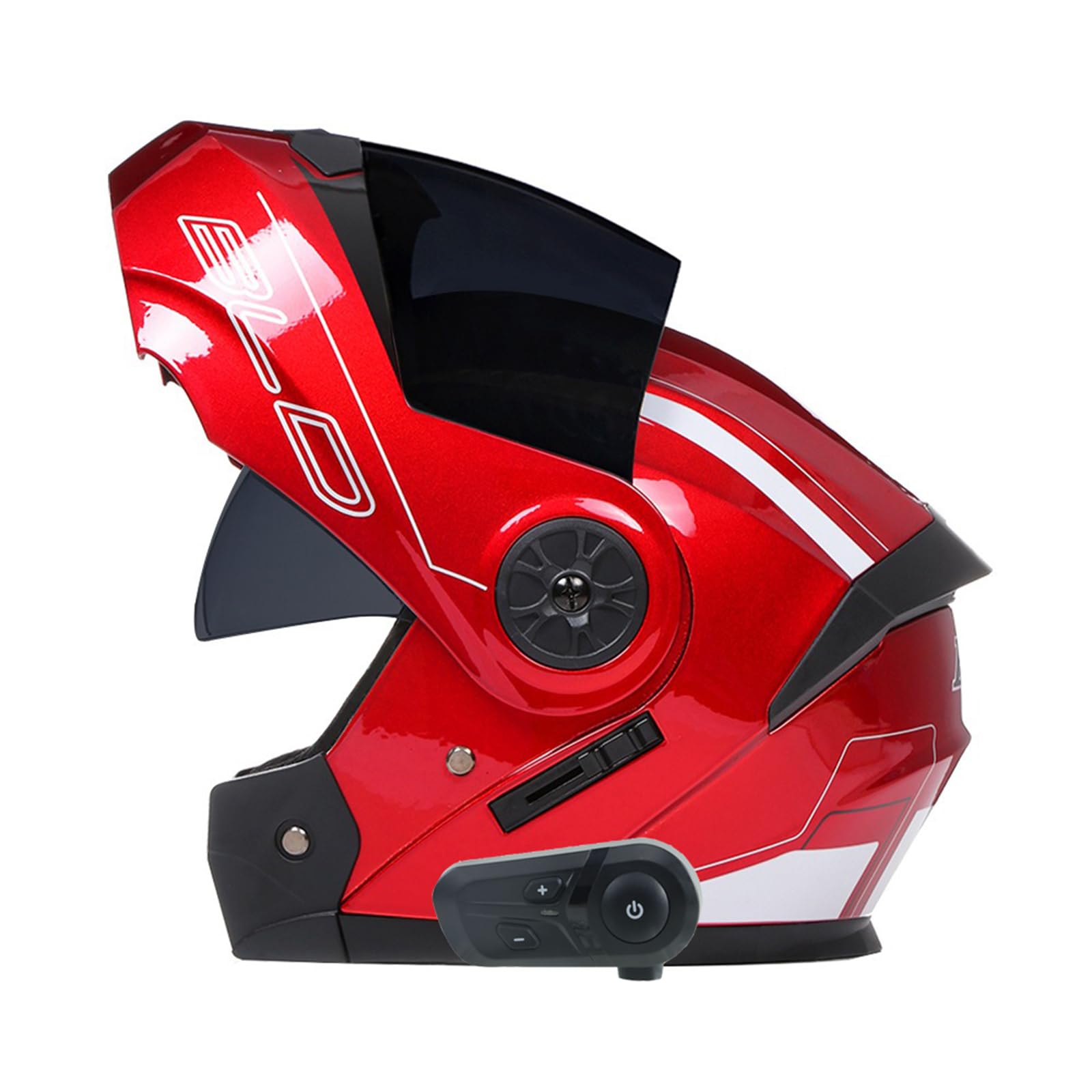 Casco Moto Modulare Bluetooth Casco Omologato ECE Doppia Visiera Caschi Moto Integrale Antivento per Adulti Uomo Donna