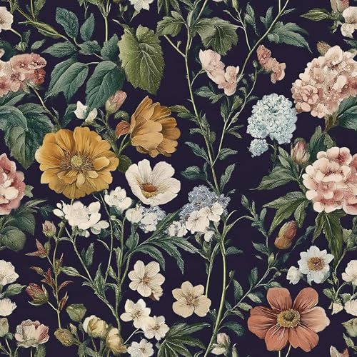 Livebor Floral Peel and Stick Wallpaper Vintage Floral Contact Paper