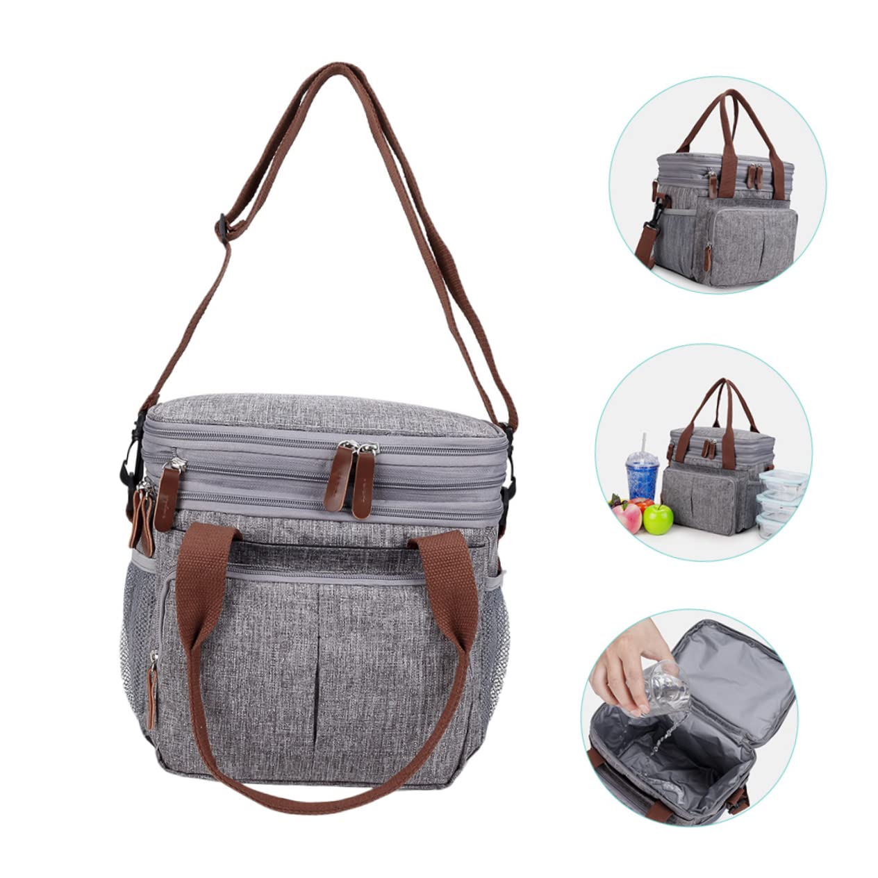 Cabilock Wasserdichte Lunchtasche Tragbare Bento-tasche aus Hochwertigem mit Netztaschen an Beiden Seiten für Outdoor-gebrauch Bietet Ausreichend Platz für Brotdose Snacks und Obst