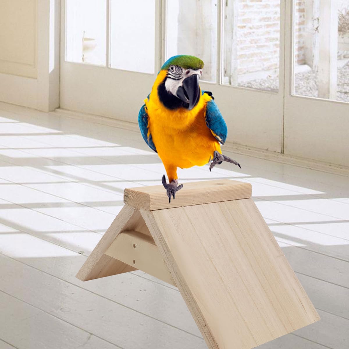 SHINEOFI Perchas y Khaki de Madera Jaulas de Pájaros para Parque para Mascotas Soporte para Loros y Aves Juguete Masticable Pack de 5 Unidades