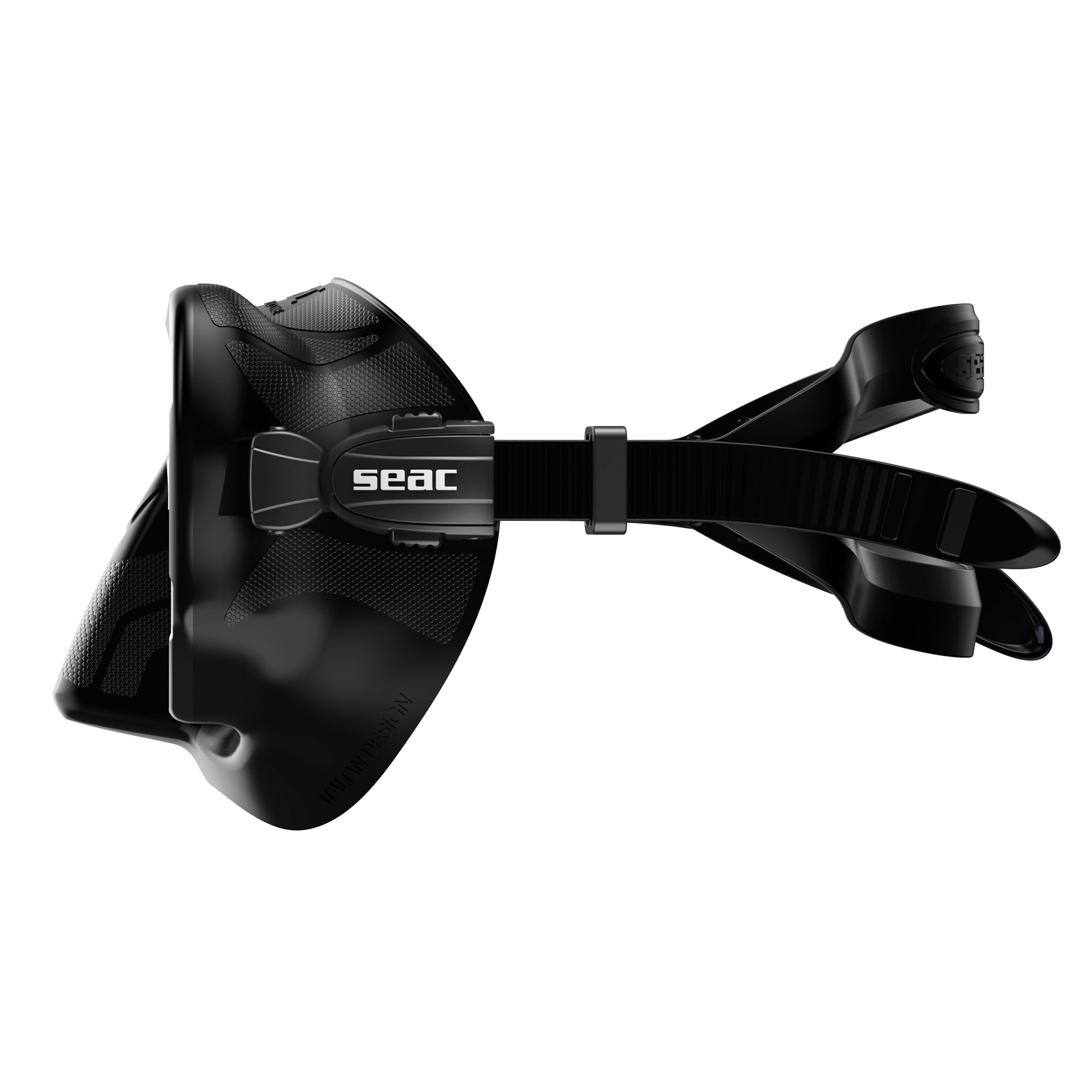 SEAC Set Bis Pura, Maschera Monolente Antifog Anti Appannamento con Fibbia 3D e boccaglio Turtle pieghevole in silicone Ipoallergenico Set per Immersioni e Snorkeling