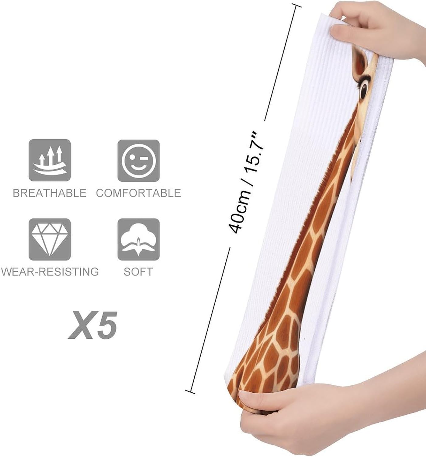 Giraffe Stocking - Cute Casual Long Athletic,Crew Sock for Men Women,Running Socks Soft Breathable for Gift