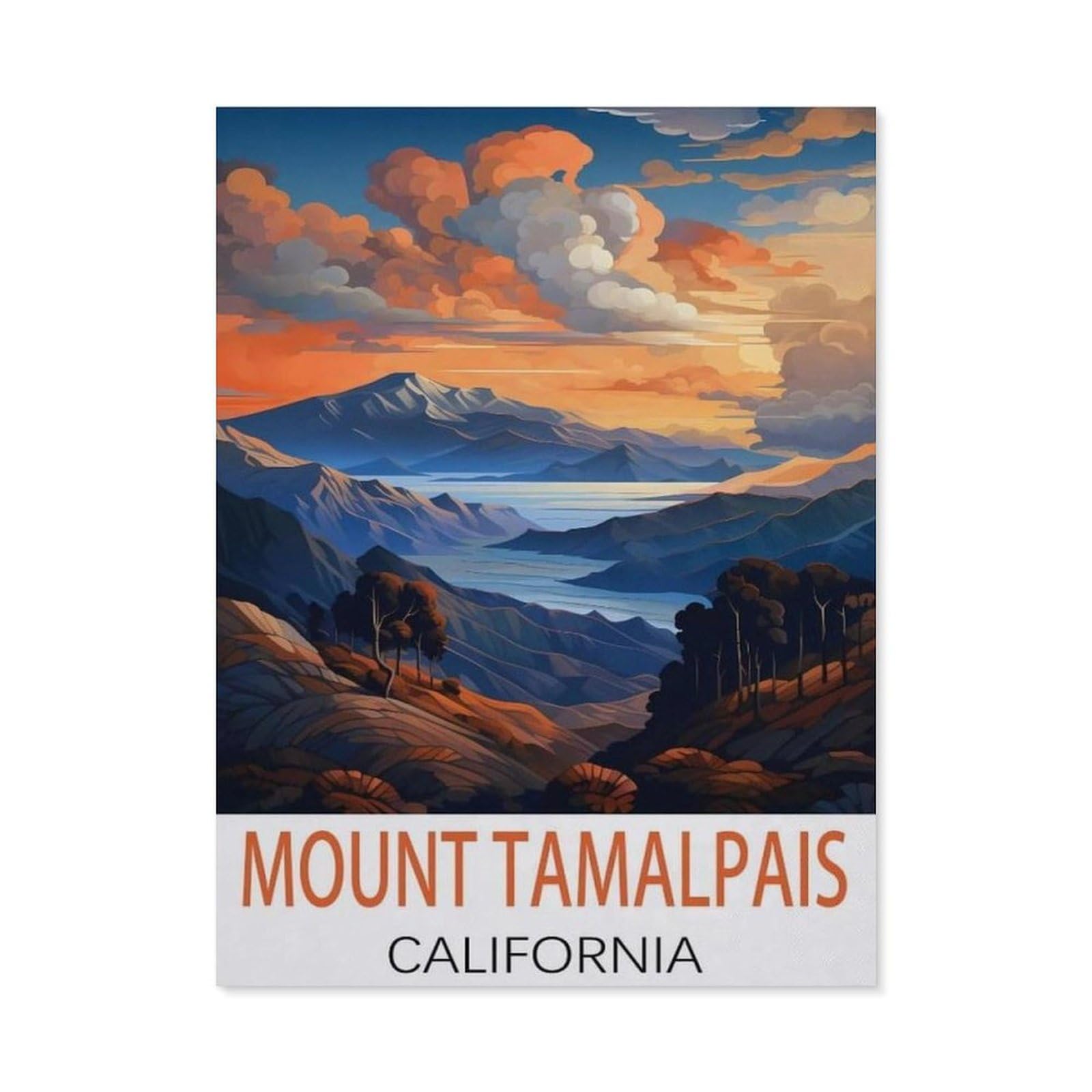 BEAYODKP 5D Diamond Painting，Mount Tamalpais California（40 x 50 cm）