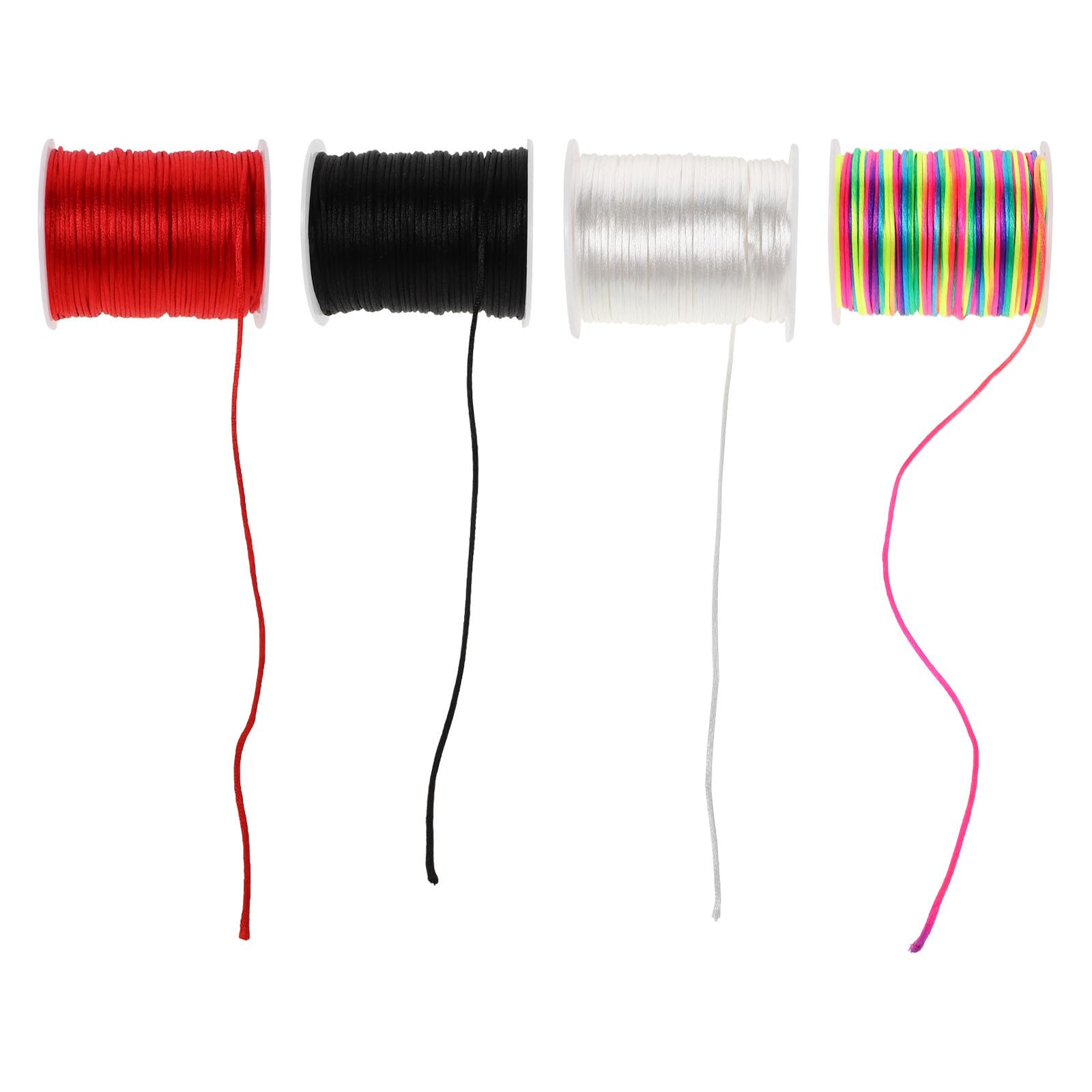 COHEALI 4 Rollos Hilo de Pulsera Trenzado de Poliéster Brillo Natural, Cuerda Decorativa Fácil de Usar para Manualidades y Actividades Grupales, Adecuado para Joyería