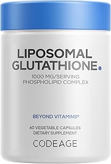 Codeage Liposomal Glutathione 1000 mg Supplement, High-Potency Reduced L-Glutathione - Liposomal Delivery - Phospholipids - Non-GMO, Gluten-Free - 60 Capsules
