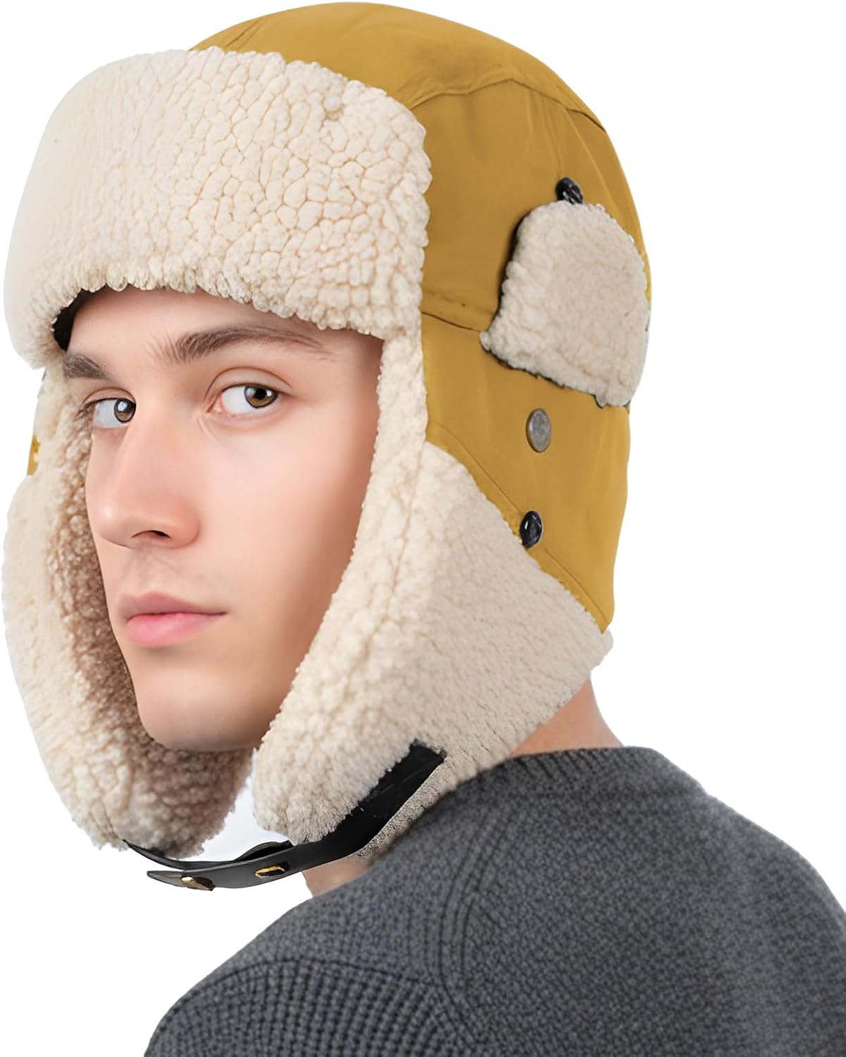 Ushanka Trapper hat, Winter Russian Hats for Men & Women Bomber Hat with Ear Flaps Warm Eskimo Trooper Hats