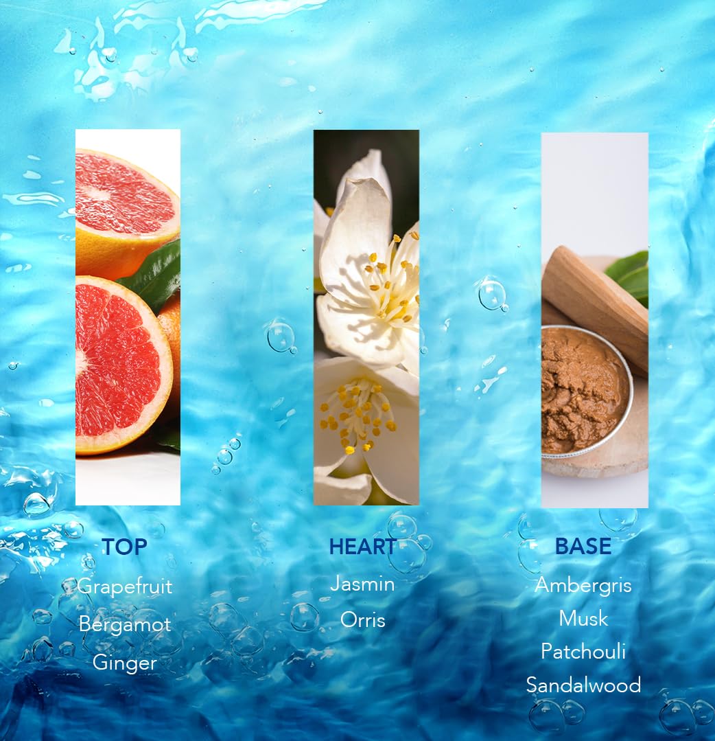 Naseem Aqua Perfume Sweet Salty Water Aroma | Sharp Ginger & Bitter Grapefruit | Elegant Ambroxan | Fresh Fragrance with a Sharp Twist - 80ml