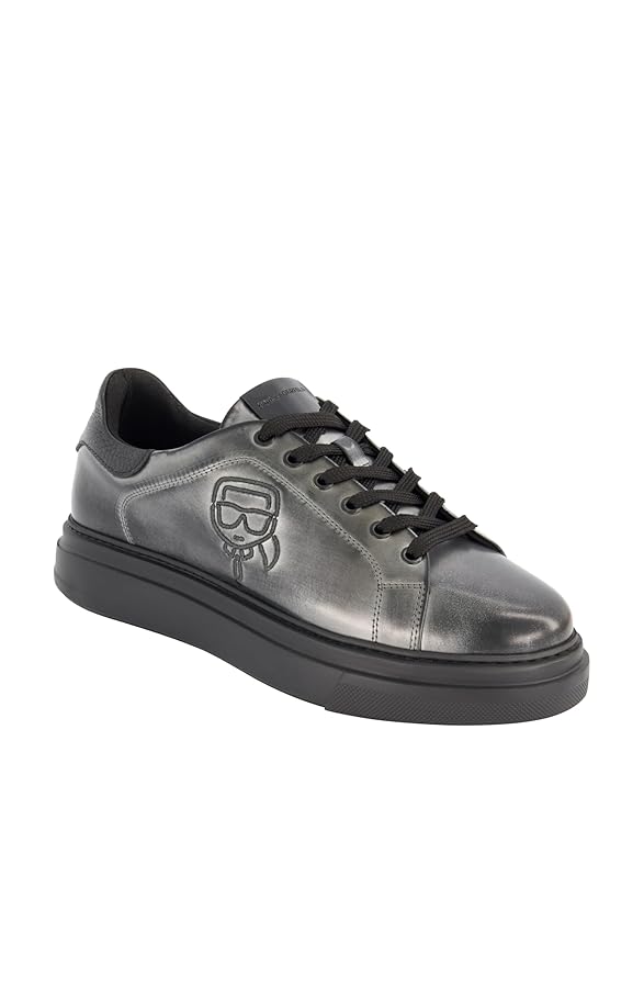 KARL LAGERFELD スニーカー 黒 刺繍入り Amazon.com | Karl Lagerfeld Paris Men's Shoes Sneakers