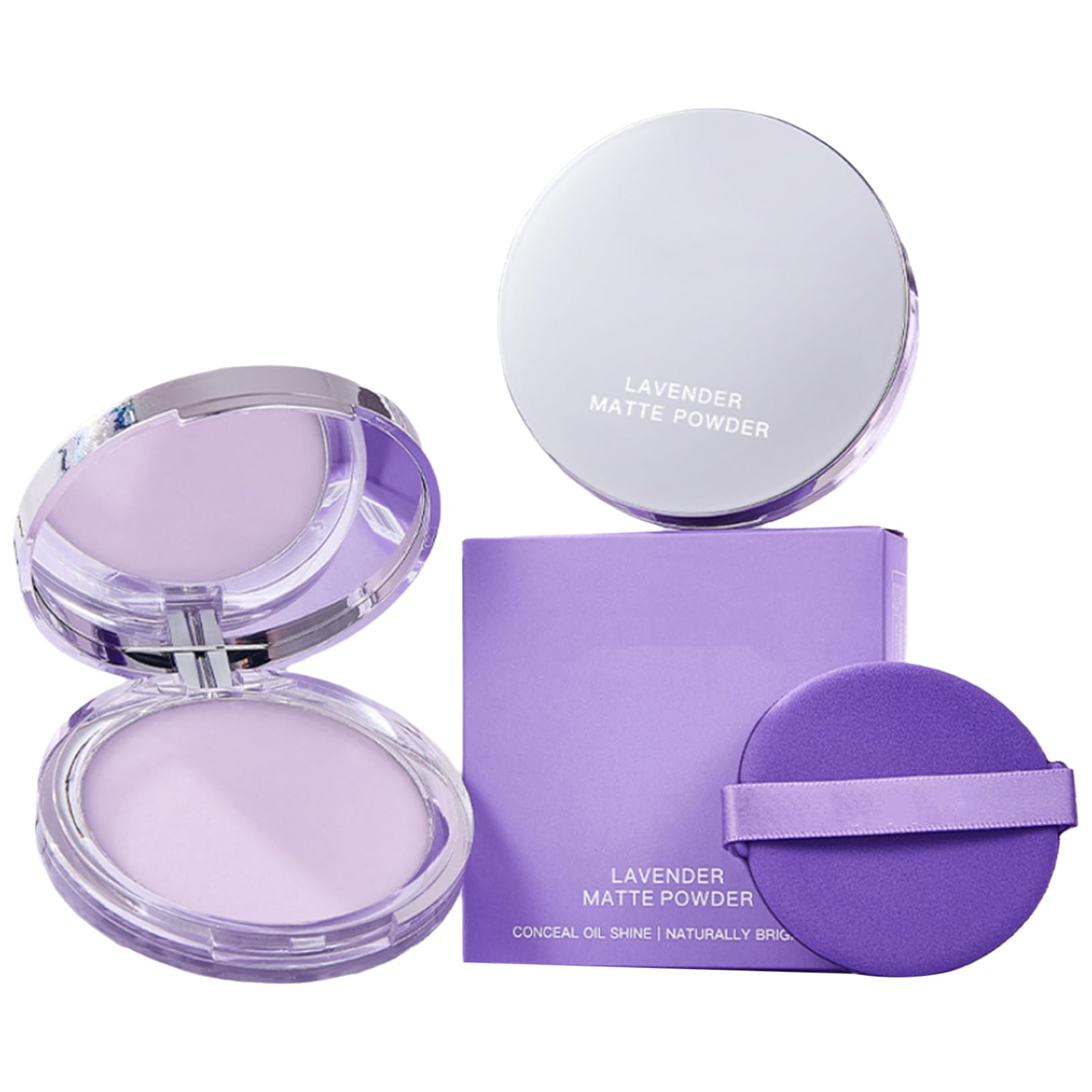 ACSUSS Oil-Control Pressed Foundation Powder with Soft Puff - Matte Water-Resistant and Silky Blurring for a Smooth Complexion