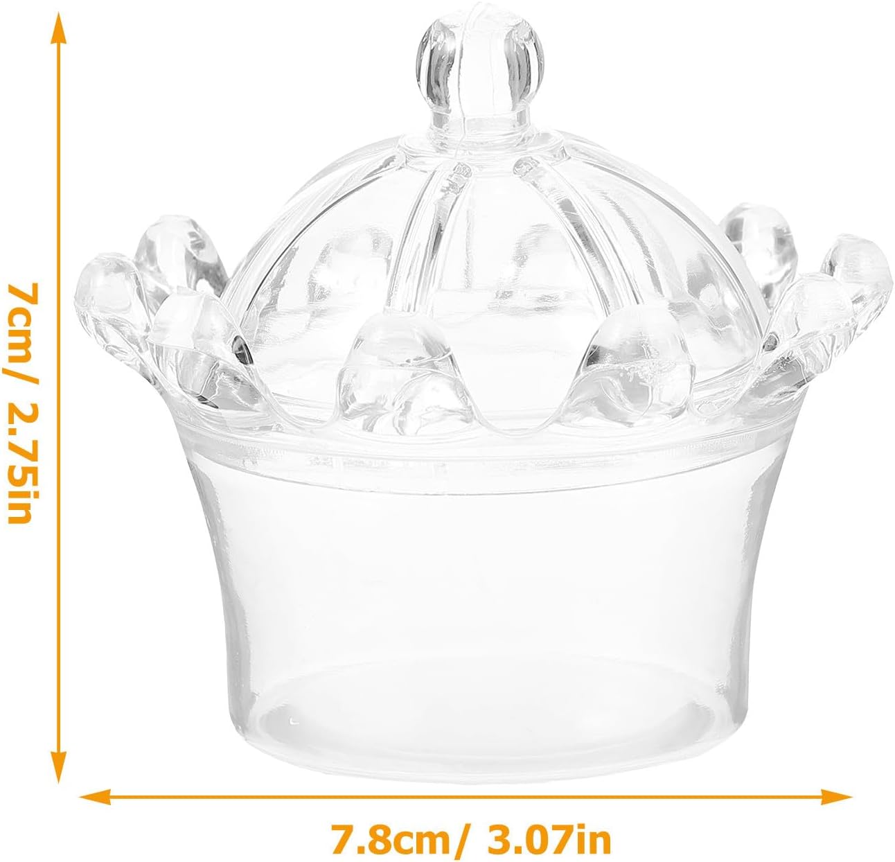 RUNROTOO 24pcs Mini Crown Party Favor Boxes Plastic Wedding Favour Candy Treat Containers for Bridal Shower and Birthday