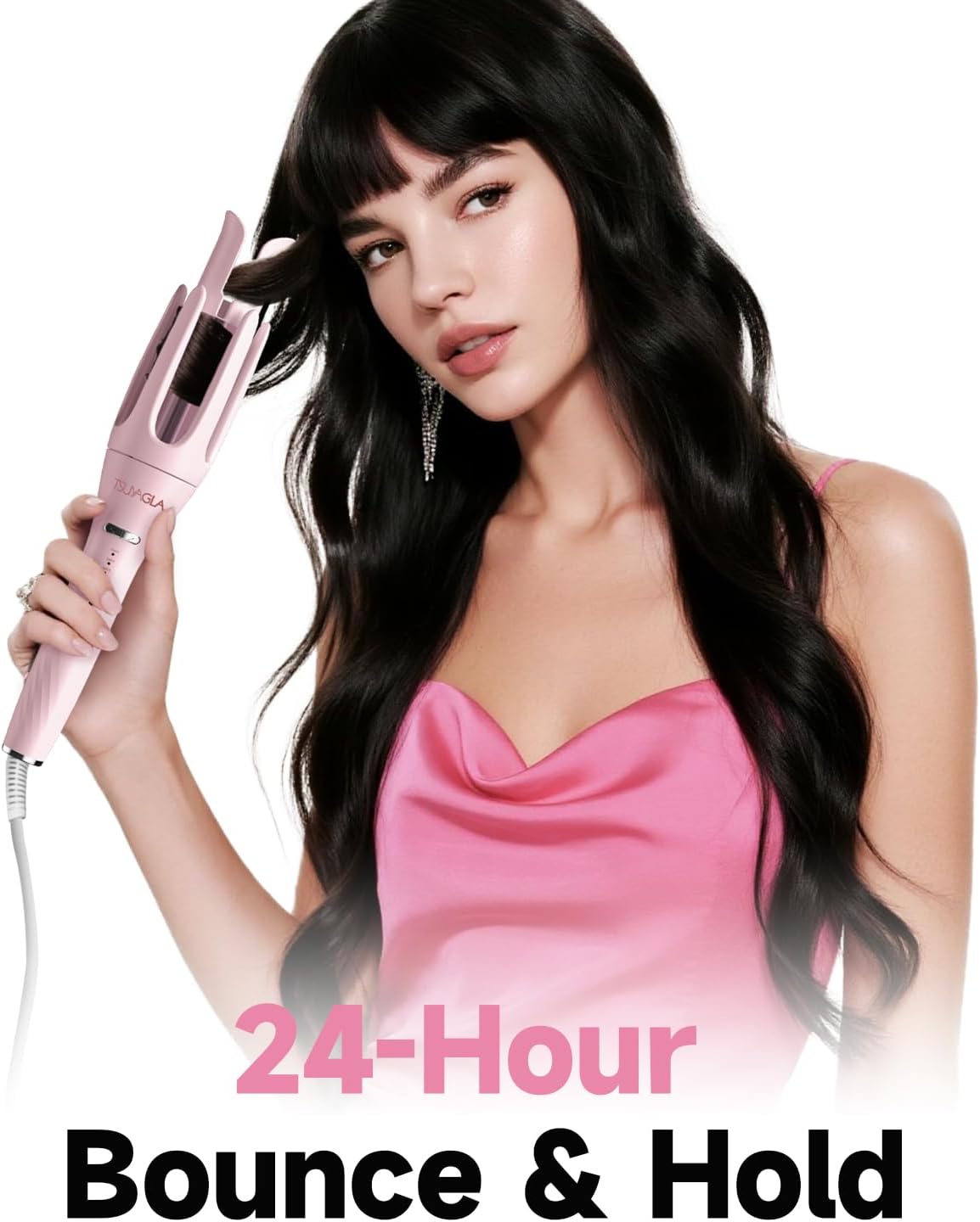 3 in 1 Automatic Curling Iron, Hair Curlers with 3 Curling Barrels (1" - 1.25" - 1.5"), Rotating Curling Iron with 3 Temp, 2-Way Rotation, 10S Fast Heating, Anti-Scald, Dual Voltage, Pink - Image 9