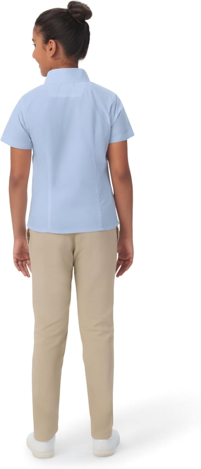 French Toast Girls' Fitted Short Sleeve Wrinkle-Resistant Blouse - Image 2