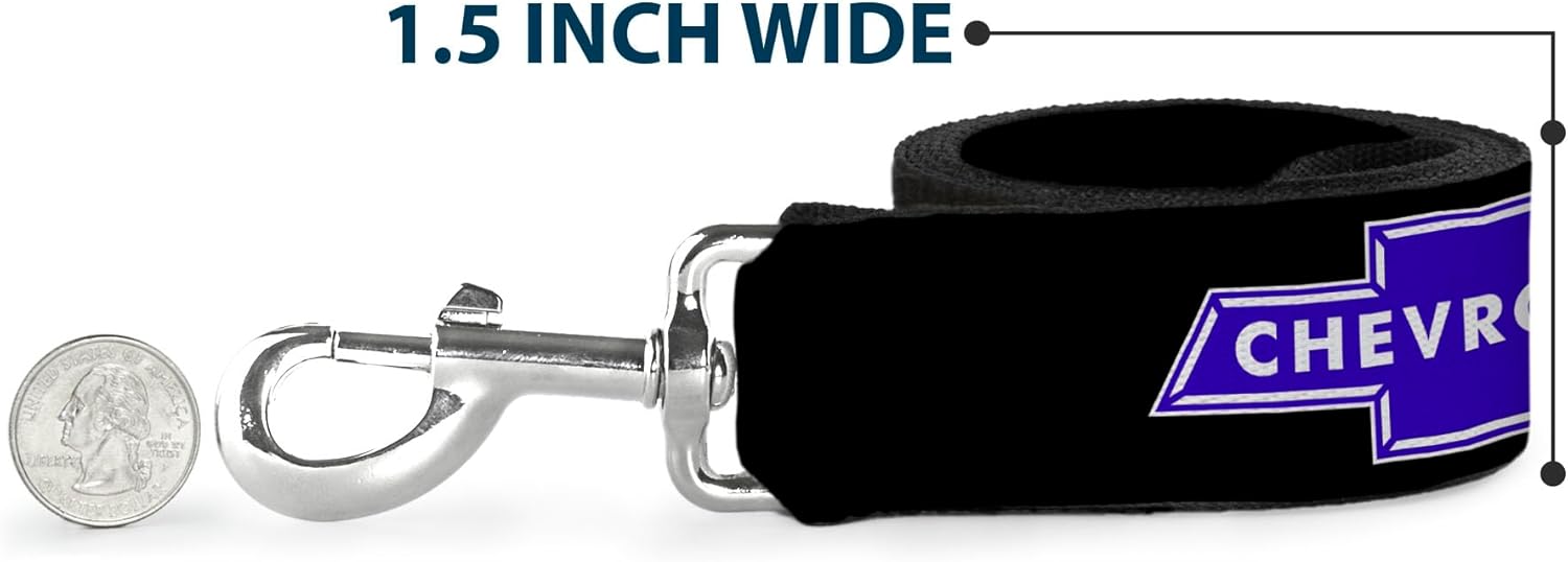 Dog Leash Chevy Bowtie Logo Repeat 6 Feet Long 1.0 Inch Wide