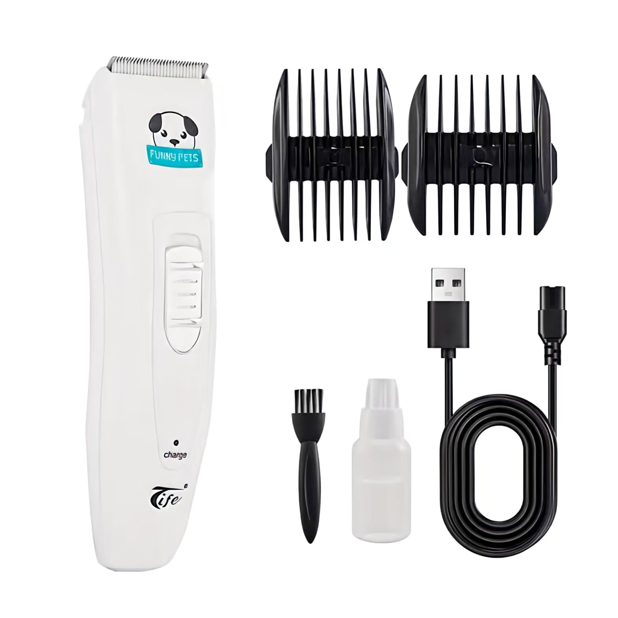 Tife Tondeuse pour chien à faible bruit, kit de toilettage pour animaux domestiques, tondeuse électrique silencieuse sans fil