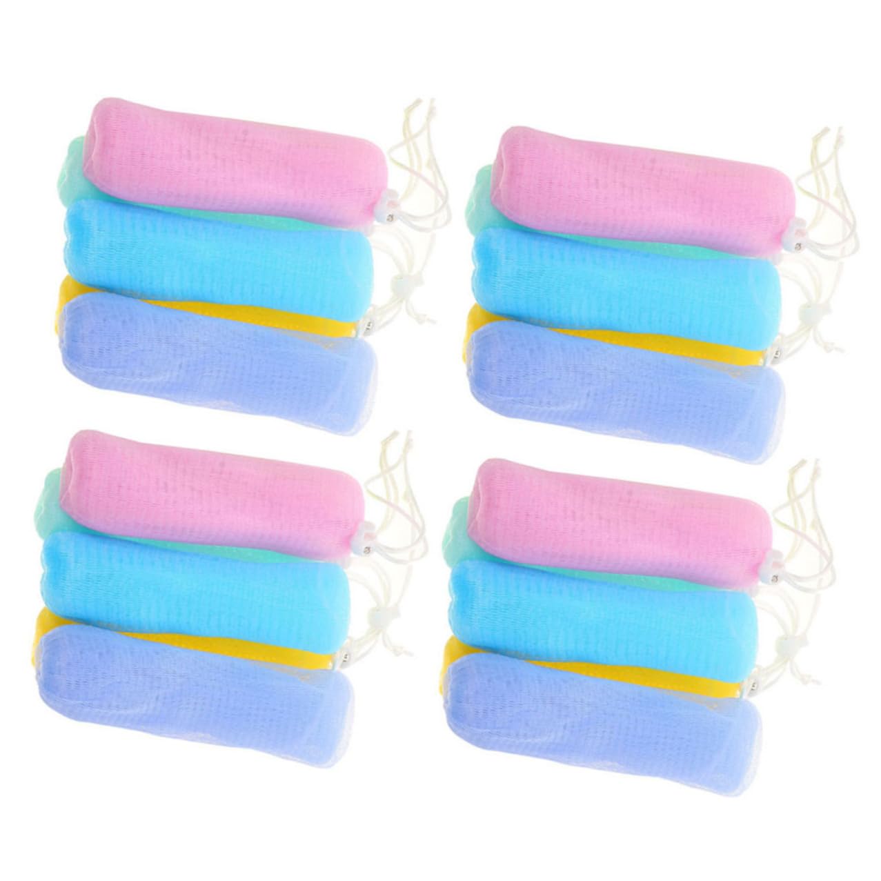 Uonlytech 20pcs Multilayer Soap Foaming Mesh Bags Bar Soap Pouches Saver for Bath and Face Cleansing with Drawstring Travel Bathroom Accessories