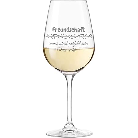 Ks Laserdesign Leonardo Weinglas Mit Spruch Echte Freundschaft Mit Gravur Geschenke Beste Freunde Geburtstag Lieblingsmensch Weihnachten Amazon De Kuche Haushalt Wohnen