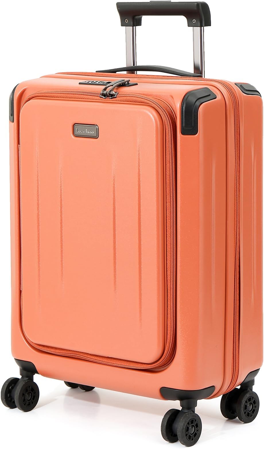 LOUIS KAISER Carry On Luggage, 20Inch Top Opening Airline Approved ABS+PC Hard Shell Suitcases with Silent Wheels, TSA Lock,Front Pocket and Wet-dry Separated Six-piece Set (AD Orange, 20 Inch)