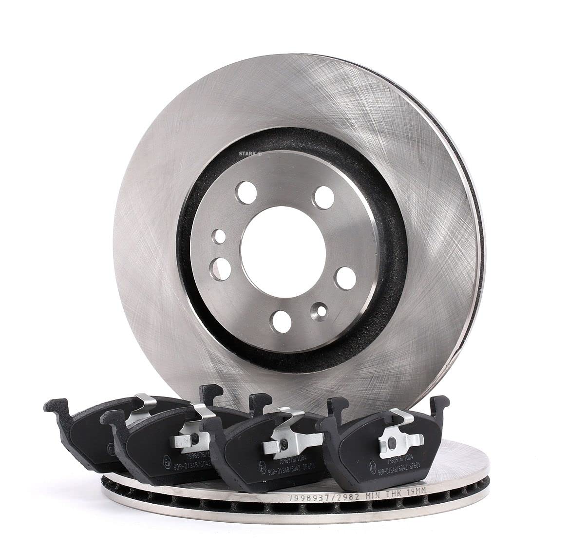 RIDEX 3405B0358 Juego para eje Kit de discos de freno y pastillas Delantero sin tornillos Compatible con VW Golf IV Hatchback 1J1