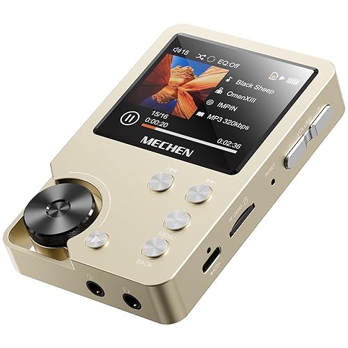 MECHEN M30 HiFi MP3 Player, Lossless DSD High Resolution Digital Audio Music Player, High-Res Portable Audio Player with 64GB Memory Card (Gold)