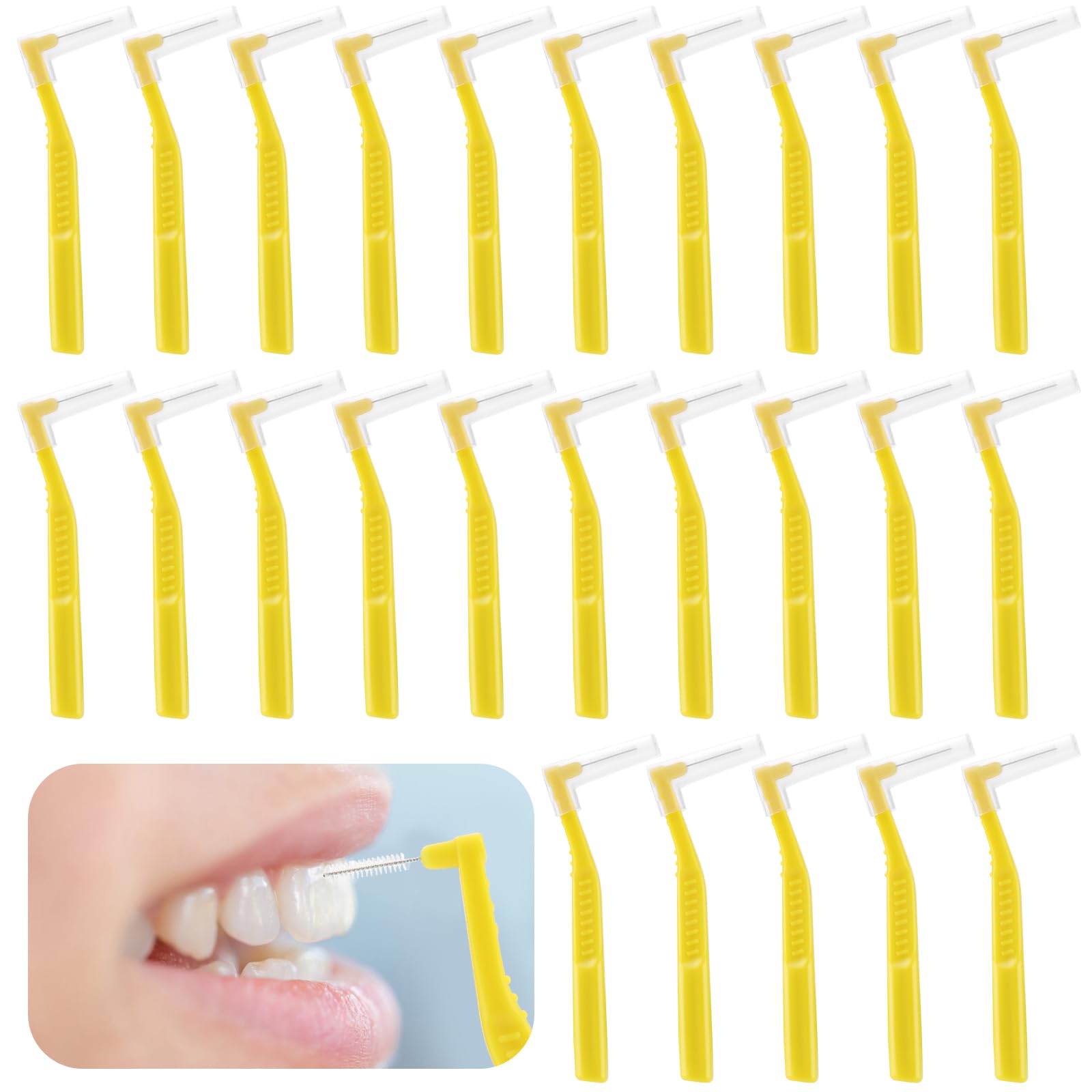 Prasacco Szczoteczki międzyzębowe, szczoteczki dentystyczne do zębów i dziąseł, małe szczoteczki międzyzębowe w kształcie litery L, uniwersalne zęby, kątowe, alternatywne szczotki do czyszczenia zębów
