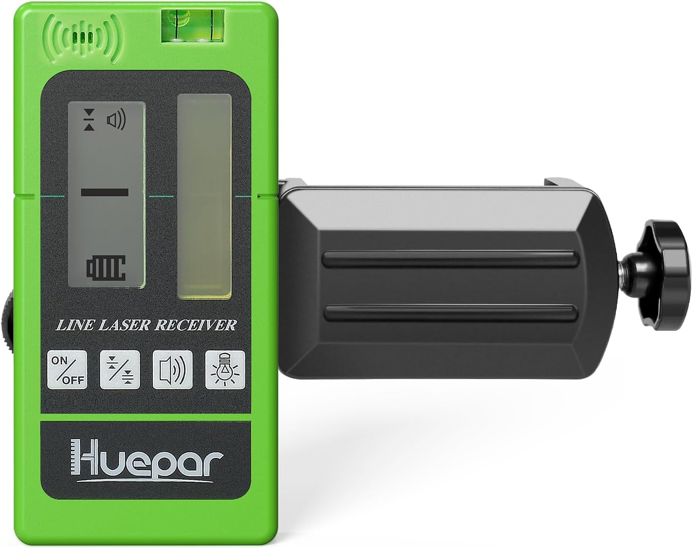 Laser Receiver LR-5RG for Huepar Laser Level - Green and Red Beam Detector for Pulsing Line Lasers, Two-Sided Back-lit LCD Displays, Automatic Shut-Off Timer, Use for 901CG/902CG, BOX-1G/R