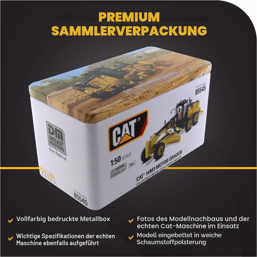 Diecast Masters 1:50 Scale Model Cat 14M3 Motor Grader, 85545