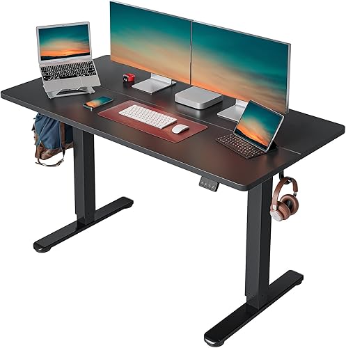 Miniatura 20 de Cubiker Escritorio de Pie de 40 x 24 Pulgadas, Mesa Eléctrica de Oficina en Casa de Altura Ajustable, Escritorio Sit-Stand con Tablero de Empalme,