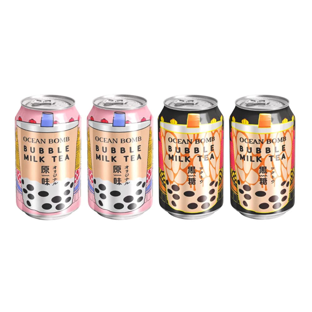 YHB Ocean Bomb Bubble Milk Tea Drink 315ml - Assorted Flavour (Pack of 4)