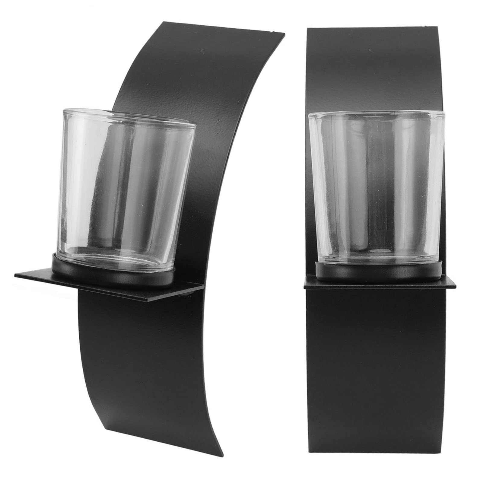 Yosoo Health Gear 2 Ensembles de Bougeoirs Muraux en Fer, Support de Plateau de Bougie en Forme d'arc Tridimensionnel, Ensemble de Deux Appliques pour Mariages, Décoration de Maison, Porche, Cour,