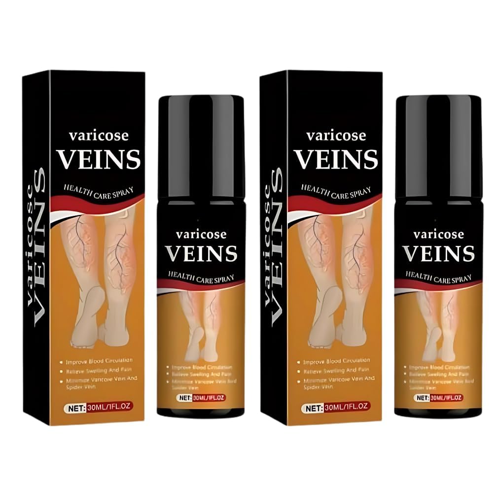 New Varicose Veins Spray – Natural Herbal Formula for Fast Relief | Reduces Pain & Promotes Circulation | Easy-to-Use Spray for Legs, Ankles & Feet 30 ml (Pack of 2)