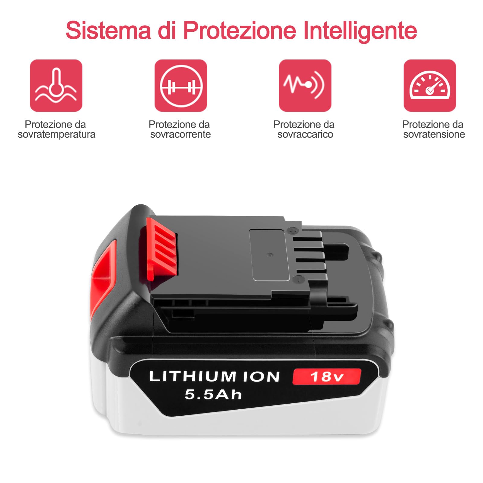 18V 5,5Ah BL2018 Batteria di Ricambio per 18V BL2018 BL2018-XJ BL4018 BL1518 LB20 LBX20 LBXR20 LBXR2020-OPE LBXR20B-2 LB2X4020